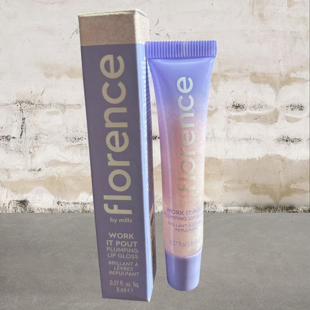 Florence By Mills Work It Pout Plumping Lip Gloss in Pink Wink NIB